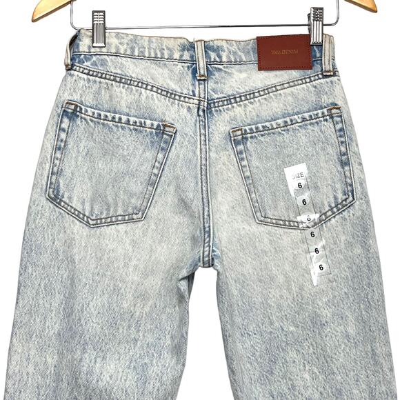 Zara High Rise Skinny Jeans Sz 6 Distressed Light Wash Blue Rigid Denim - Picture 6 of 11